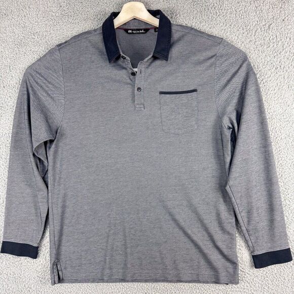 Travis Mathew Shirt Men Large Gray‎ Golf Polo Golfer Athletic Office Preppy Hike - Picture 1 of 14